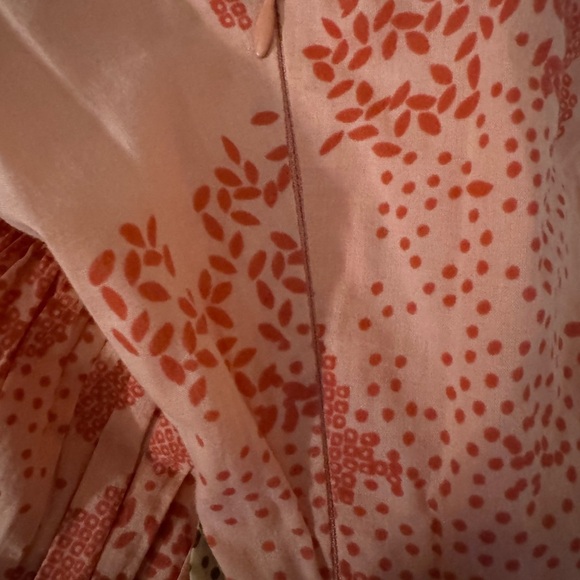 Twinkle by Wenlan Pink Orange Ruffle Tiered Midi Dress Sz 6 - Picture 5 of 5